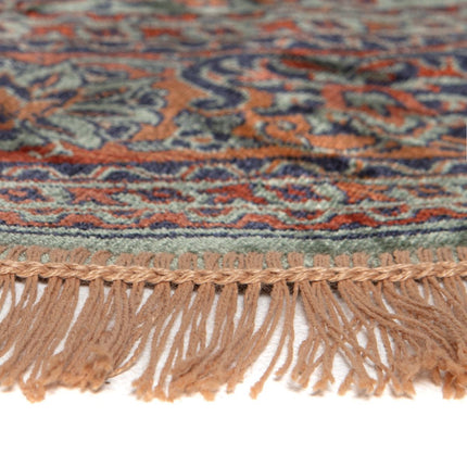 Vintage Vloerkleed Rond Brissac Groen met franjes - Tier