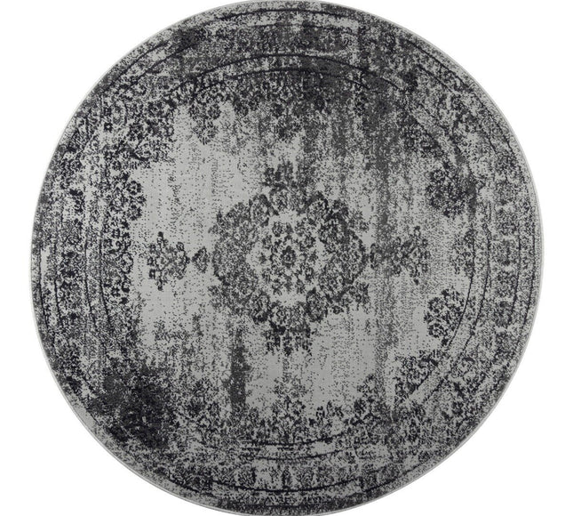 Vintage Vloerkleed Bloom rond - Grijs - EVA Interior