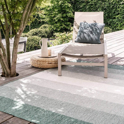 Buiten vloerkleed Boa - Groen/Wit - dubbelzijdig - EVA Interior - Vloerkledenloods