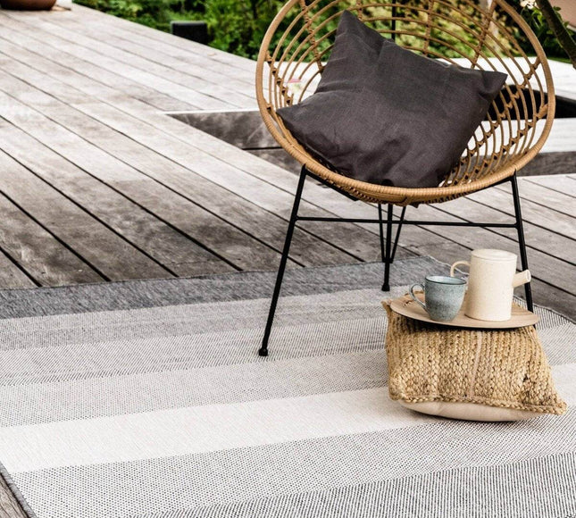 Buiten vloerkleed Boa - Zwart/Wit - dubbelzijdig - EVA Interior - Vloerkledenloods