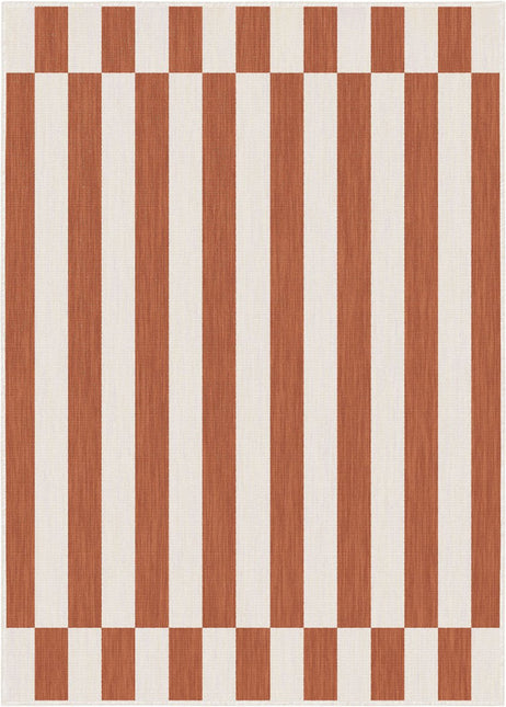 Buitenkleden - Buitenkleed Metro Stripe Roest/Wit - Interieur05 - Vloerkledenloods