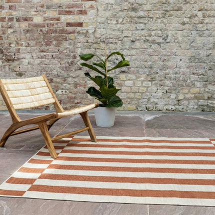 Buitenkleden - Buitenkleed Metro Stripe Roest/Wit - Interieur05 - Vloerkledenloods