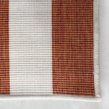 Buitenkleden - Buitenkleed Metro Stripe Roest/Wit - Interieur05 - Vloerkledenloods