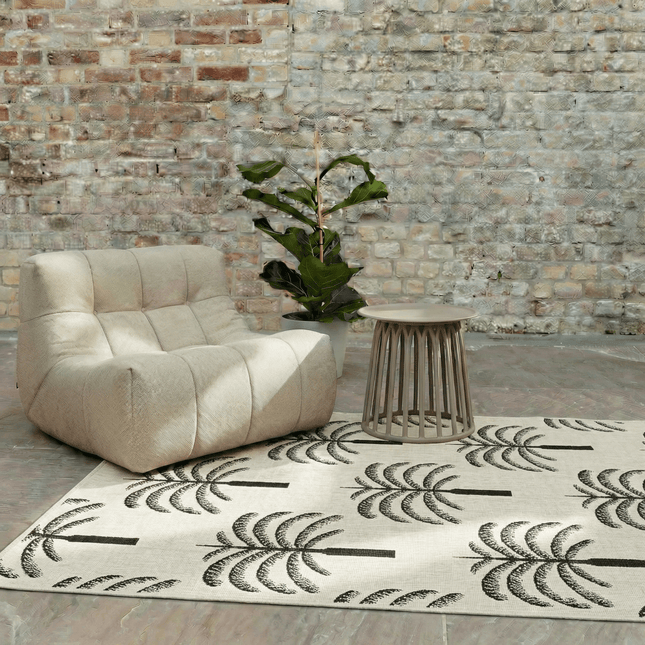 Buitenkleden - Buitenkleed Oase zwart/wit - Interieur05 - Vloerkledenloods