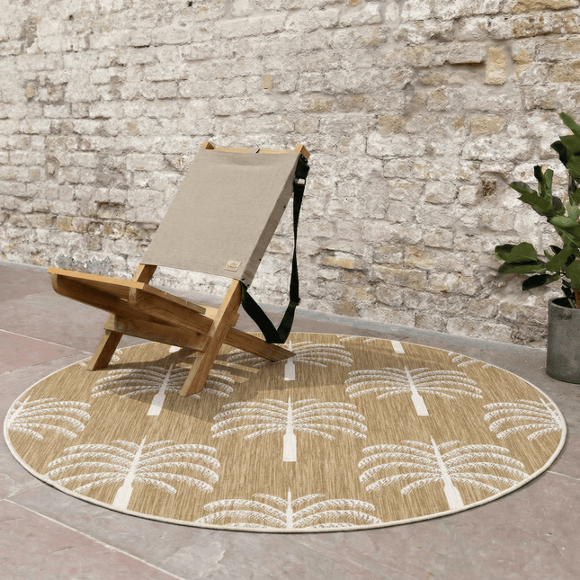 Buitenkleden - Rond buitenkleed Oase jute - Interieur05 - Vloerkledenloods