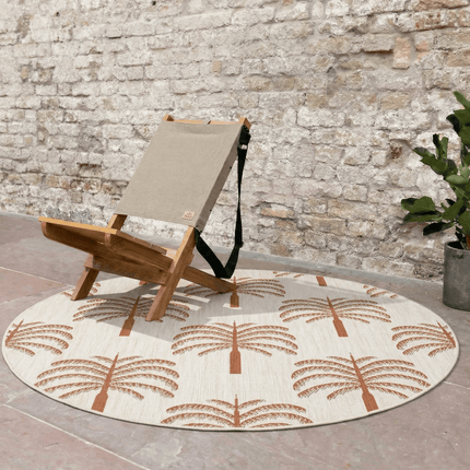 Buitenkleden - Rond buitenkleed Oase roest - Interieur05 - Vloerkledenloods