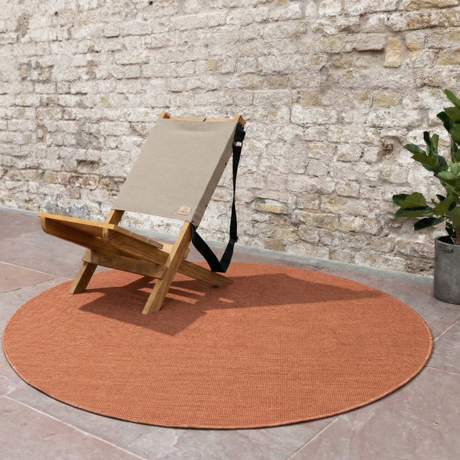 Buitenkleden - Rond buitenkleed Tone roest - Interieur05 - Vloerkledenloods