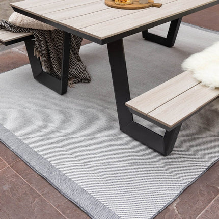 Buitenkleed Border - Grijs/wit - dubbelzijdig - EVA Interior - Vloerkledenloods