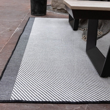 Buitenkleed Border - Zwart/grijs/wit - dubbelzijdig - EVA Interior - Vloerkledenloods