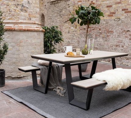 Buitenkleed Border - Zwart/grijs/wit - dubbelzijdig - EVA Interior - Vloerkledenloods