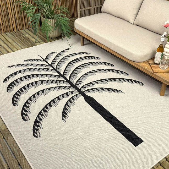 Buitenkleed Breeze zwart/wit - Interieur05 - Vloerkledenloods