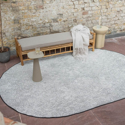 Buitenkleed Dahl Ovaal - Zwart - Dubbelzijdig - Vloerkledenloods