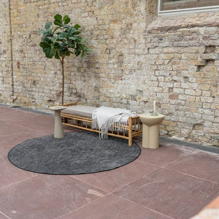 Buitenkleed Dahl Rond - Zwart - Dubbelzijdig - Vloerkledenloods