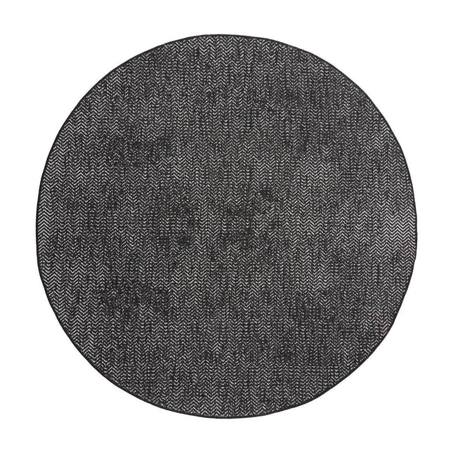 Buitenkleed Dahl Rond - Zwart - Dubbelzijdig - Vloerkledenloods
