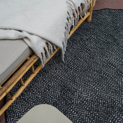 Buitenkleed Dahl Rond - Zwart - Dubbelzijdig - Vloerkledenloods