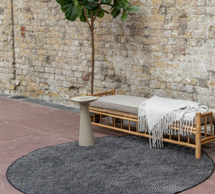 Buitenkleed Dahl Rond - Zwart - Dubbelzijdig - Vloerkledenloods