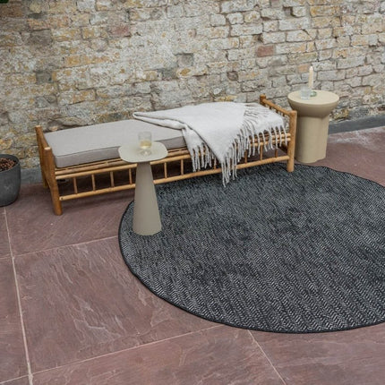 Buitenkleed Dahl Rond - Zwart - Dubbelzijdig - Vloerkledenloods
