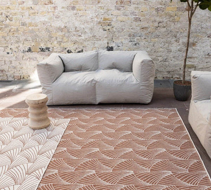 Buitenkleed Deco roest/wit dubbelzijdig - Vloerkledenloods