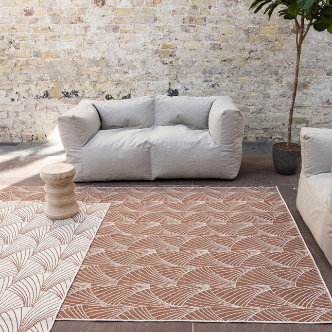 Buitenkleed Deco roest/wit dubbelzijdig - Vloerkledenloods