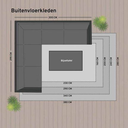 Buitenkleed Deco roest/wit dubbelzijdig - Vloerkledenloods