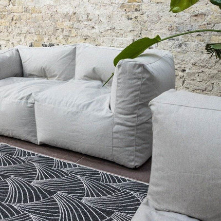 Buitenkleed Deco zwart/wit dubbelzijdig - Vloerkledenloods