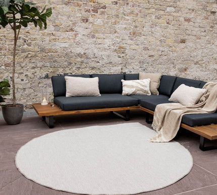 Buitenkleed Druppel Mono - Naturel/Wit - Dubbelzijdig - EVA Interior - Vloerkledenloods