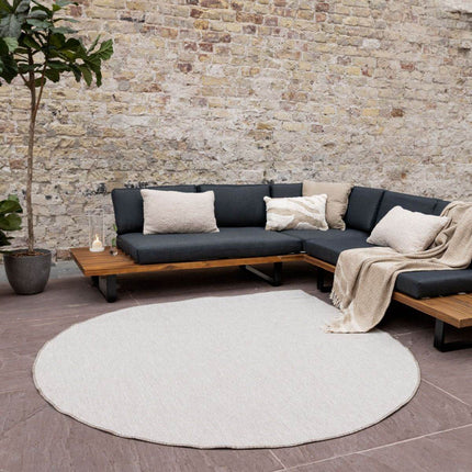 Buitenkleed Druppel Mono - Naturel/Wit - Dubbelzijdig - EVA Interior - Vloerkledenloods