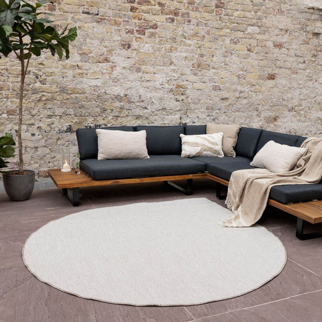 Buitenkleed Druppel Mono - Naturel/Wit - Dubbelzijdig - EVA Interior - Vloerkledenloods