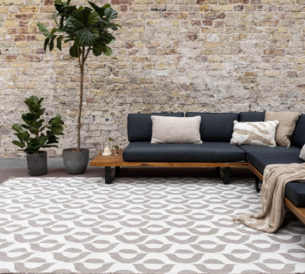 Buitenkleed Esta - Naturel/Wit - dubbelzijdig - EVA Interior - Vloerkledenloods