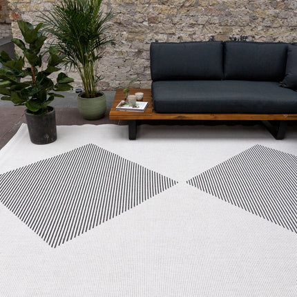 Buitenkleed Kite - Zwart/Wit - dubbelzijdig - EVA Interior - Vloerkledenloods
