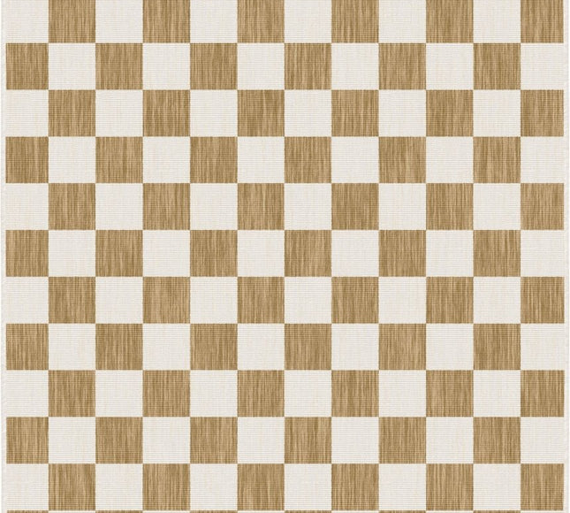 Buitenkleed Level blokken - checkerboard jute - Interieur05 - Vloerkledenloods