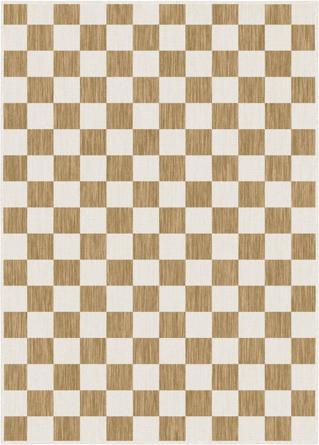 Buitenkleed Level blokken - checkerboard jute - Interieur05 - Vloerkledenloods