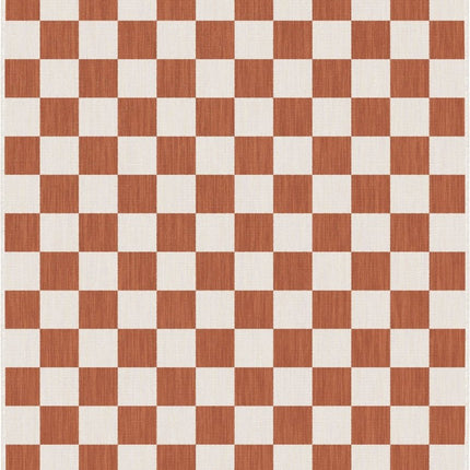 Buitenkleed Level blokken - checkerboard - roest - Interieur05 - Vloerkledenloods