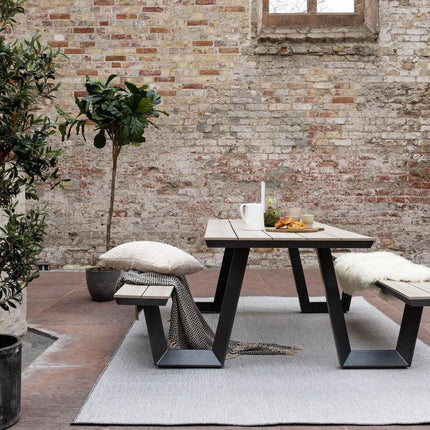 Buitenkleed Mono - Grijs/Wit - Dubbelzijdig - EVA Interior - Vloerkledenloods