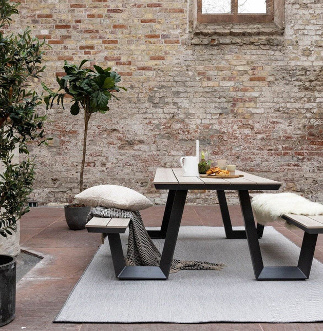 Buitenkleed Mono - Grijs/Wit - Dubbelzijdig - EVA Interior - Vloerkledenloods