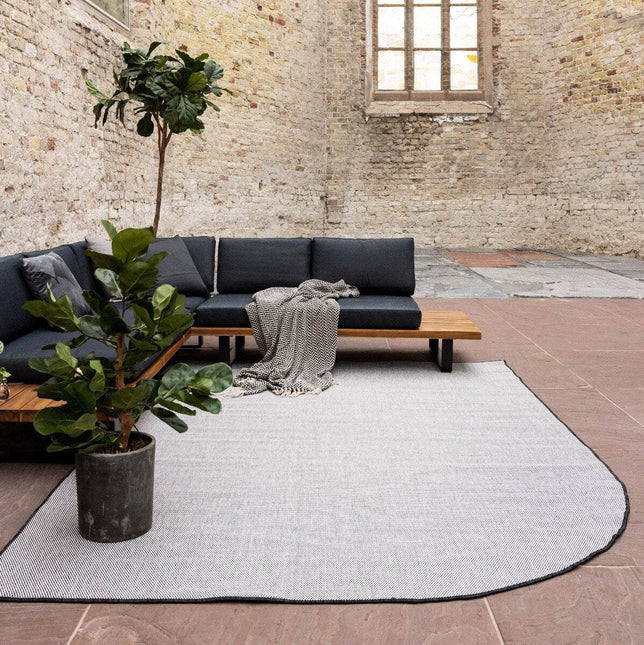 Buitenkleed Mono - Ronde hoek - Zwart/wit - dubbelzijdig - EVA Interior - Vloerkledenloods