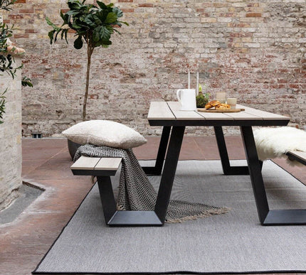 Buitenkleed Mono - Zwart/wit - dubbelzijdig - EVA Interior - Vloerkledenloods