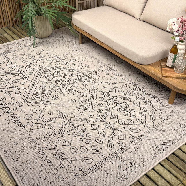 Buitenkleed Nova zwart/wit - Interieur05 - Vloerkledenloods