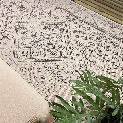 Buitenkleed Nova zwart/wit - Interieur05 - Vloerkledenloods