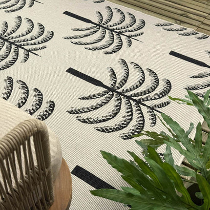 Buitenkleed Oase zwart/wit - Interieur05 - Vloerkledenloods