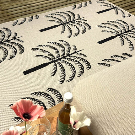 Buitenkleed Oase zwart/wit - Interieur05 - Vloerkledenloods