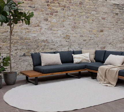 Buitenkleed Ovaal Mono - Grijs/Wit - Dubbelzijdig - EVA Interior - Vloerkledenloods