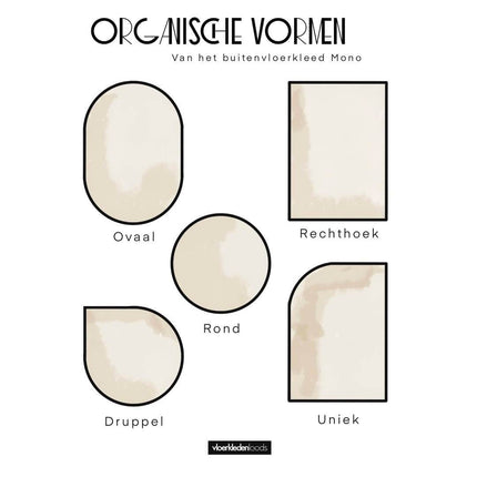 Buitenkleed Ovaal Mono - Grijs/Wit - Dubbelzijdig - EVA Interior - Vloerkledenloods