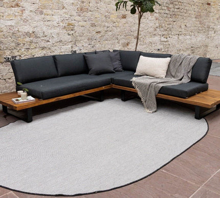 Buitenkleed Ovaal Mono - Zwart/Wit - Dubbelzijdig - EVA Interior - Vloerkledenloods