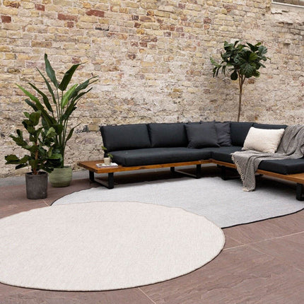 Buitenkleed Ovaal Mono - Zwart/Wit - Dubbelzijdig - EVA Interior - Vloerkledenloods