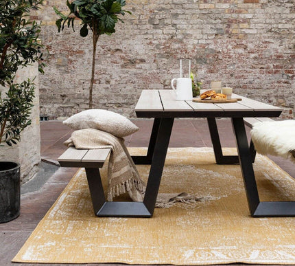 Buitenkleed sage - Geel/Okergeel - dubbelzijdig - EVA Interior - Vloerkledenloods