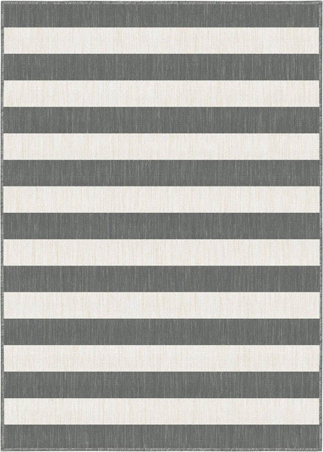 Buitenkleed Stripes Grijs/Wit dubbelzijdig - Vloerkledenloods