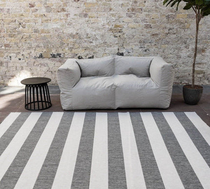 Buitenkleed Stripes Grijs/Wit dubbelzijdig - Vloerkledenloods