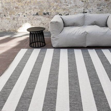 Buitenkleed Stripes Grijs/Wit dubbelzijdig - Vloerkledenloods