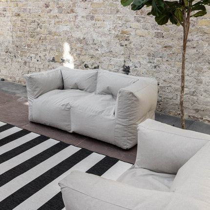 Buitenkleed Stripes zwart/wit dubbelzijdig - Vloerkledenloods